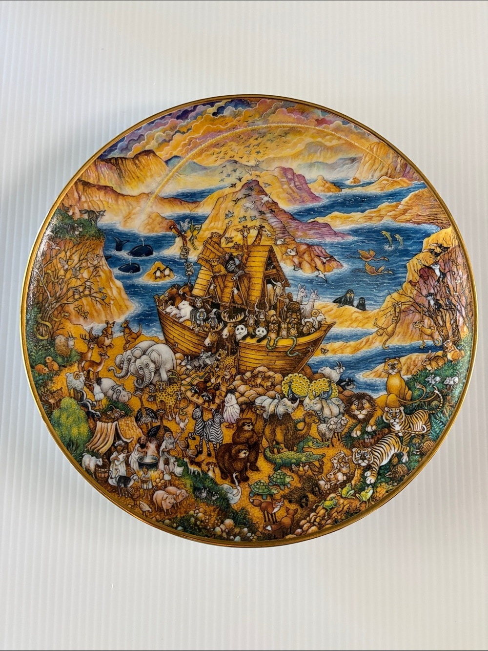 Decorative Franklin Mint Noah's Ark Animals Ceramic Wall Plate